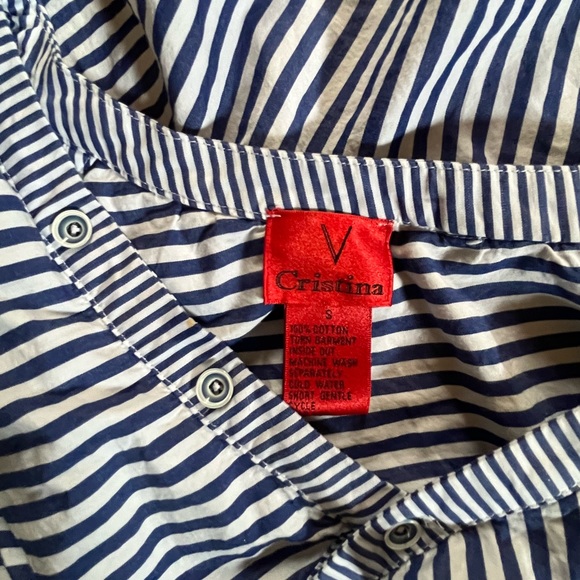 V Cristina Striped Asymmetric Frill Shirt - Picture 9 of 11